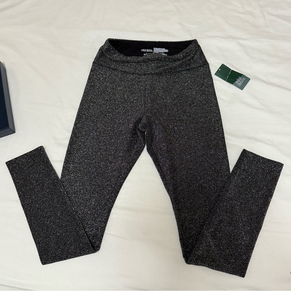 Black Glitter Leggings Small